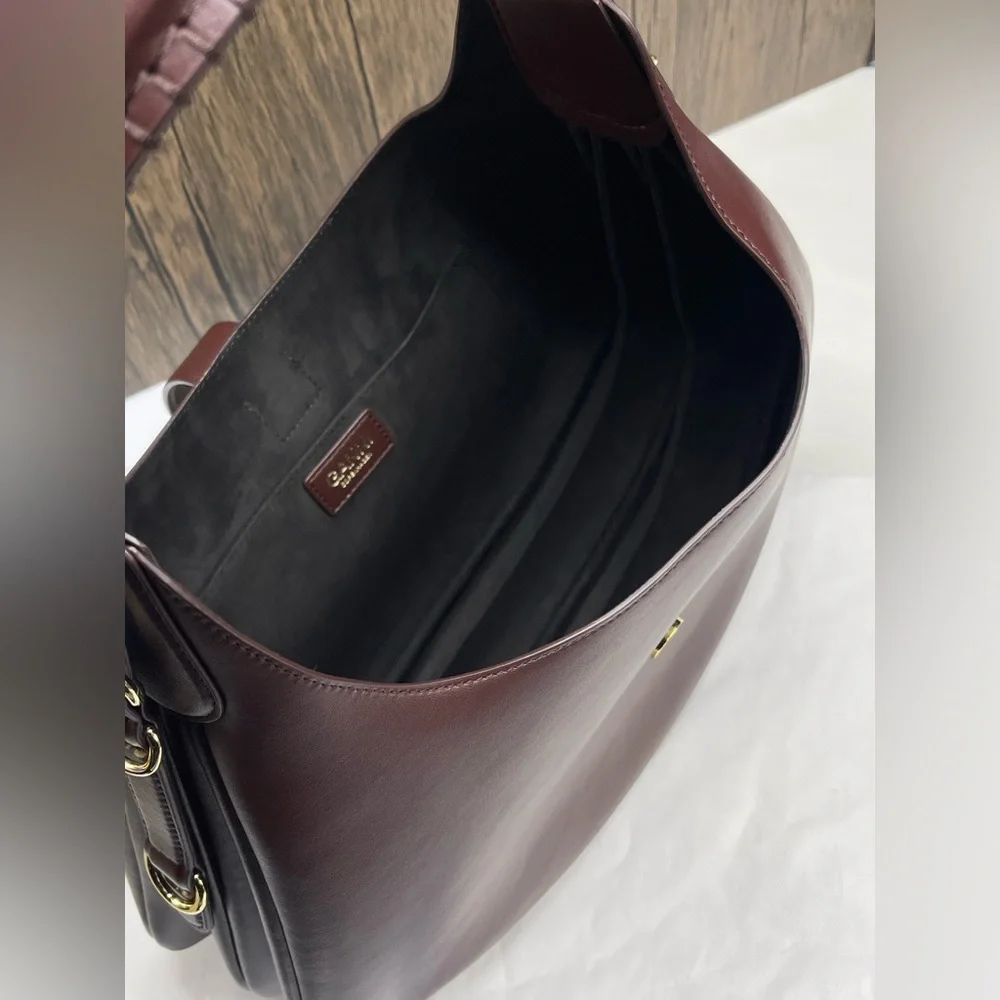 GANNI Butterfly Logo Chicory Coffee Small Kat Shoulder Bag #A7302 - Picture 13 of 15
